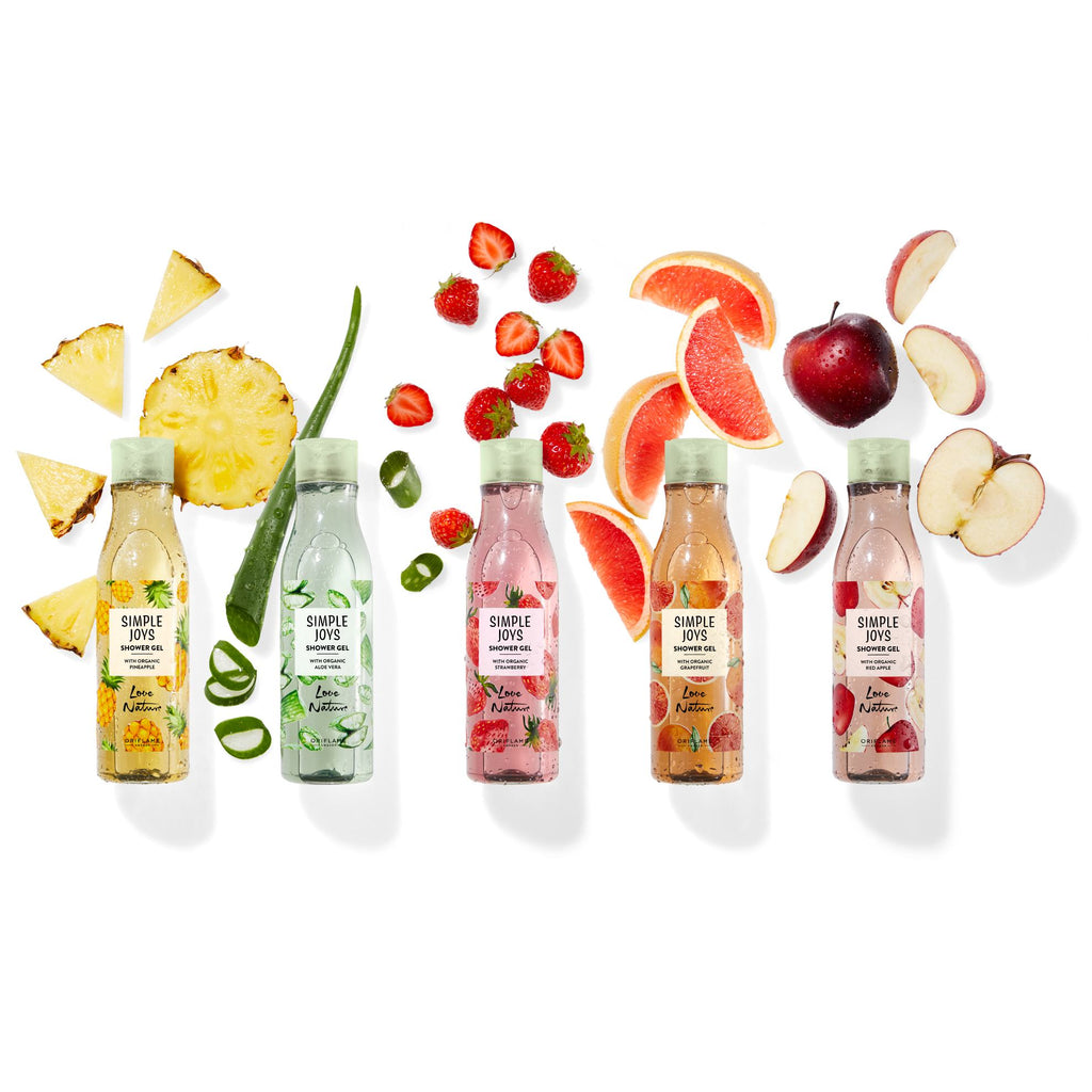 Simple Joys Shower Gel with Organic Strawberry Love Nature
