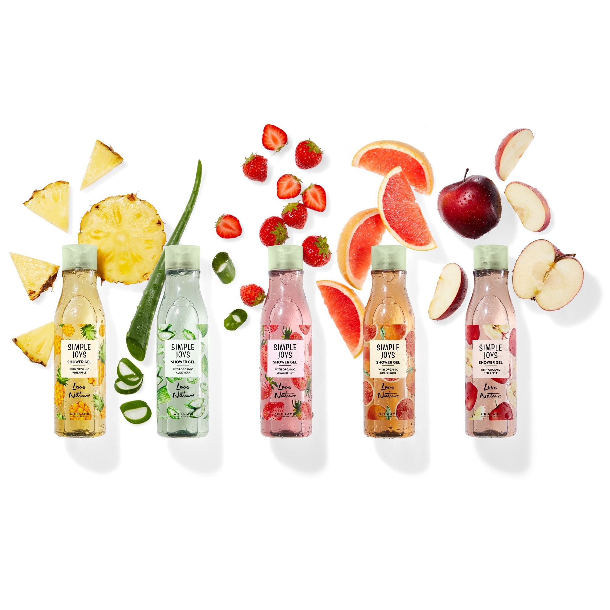 Simple Joys Shower Gel with Organic Strawberry Love Nature